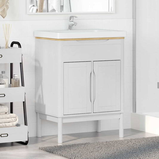 Bathroom Sink Cabinet with Shelf FLORO White 60 x 40 x 80 cm