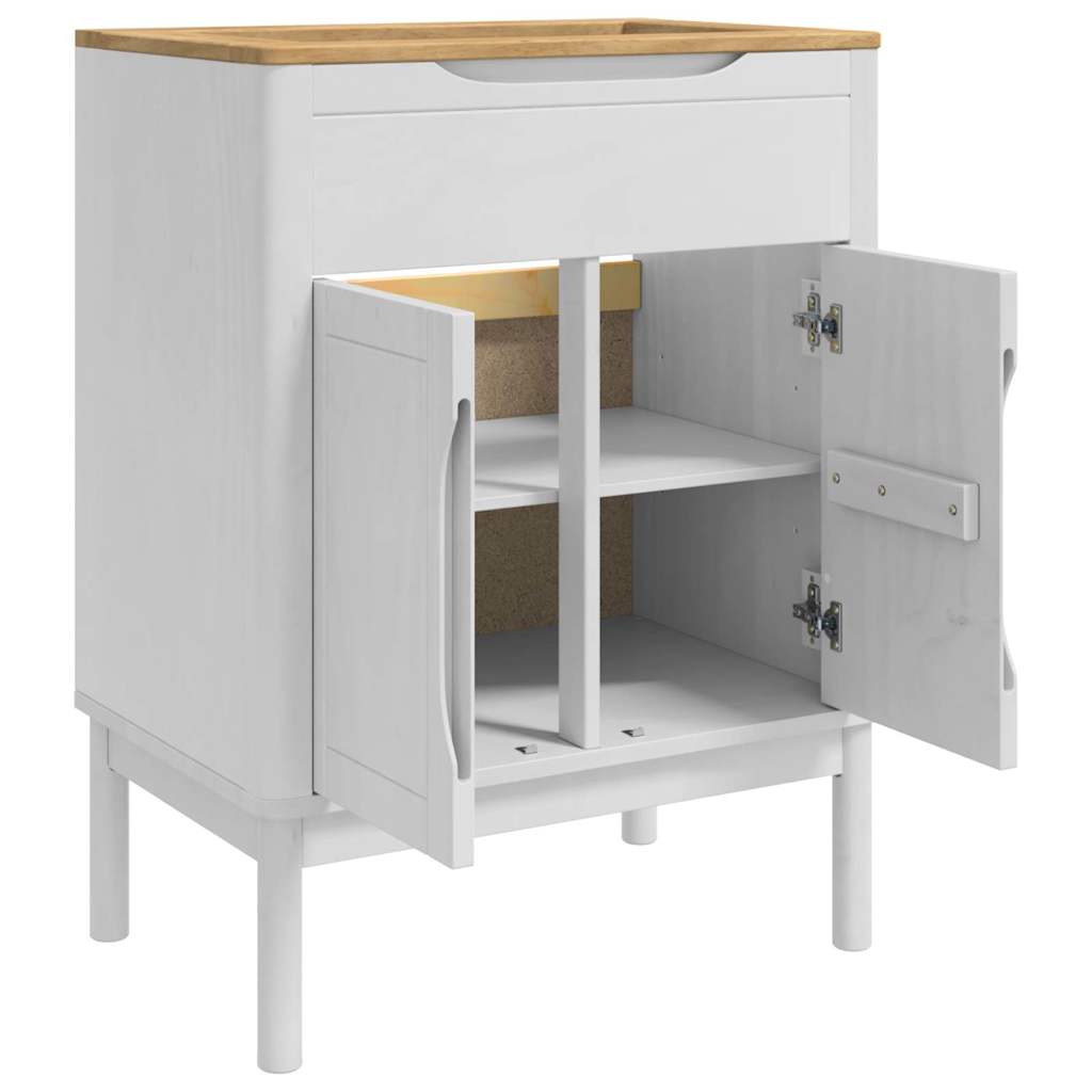 Bathroom Sink Cabinet with Shelf FLORO White 60 x 40 x 80 cm