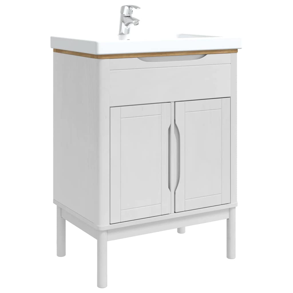 Bathroom Sink Cabinet with Shelf FLORO White 60 x 40 x 80 cm