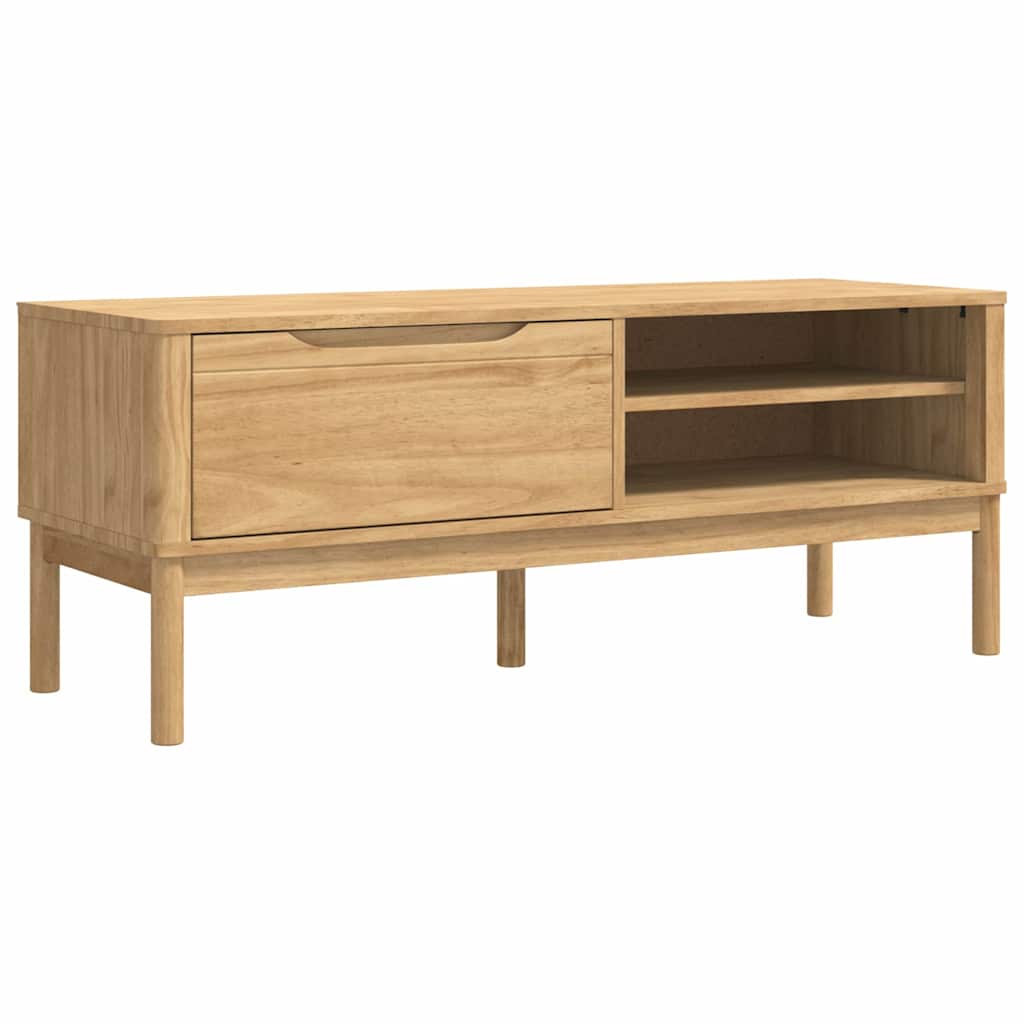 Hallway Bench FLORO Wax Brown 115 x 40 x 45 cm Solid Pine Wood