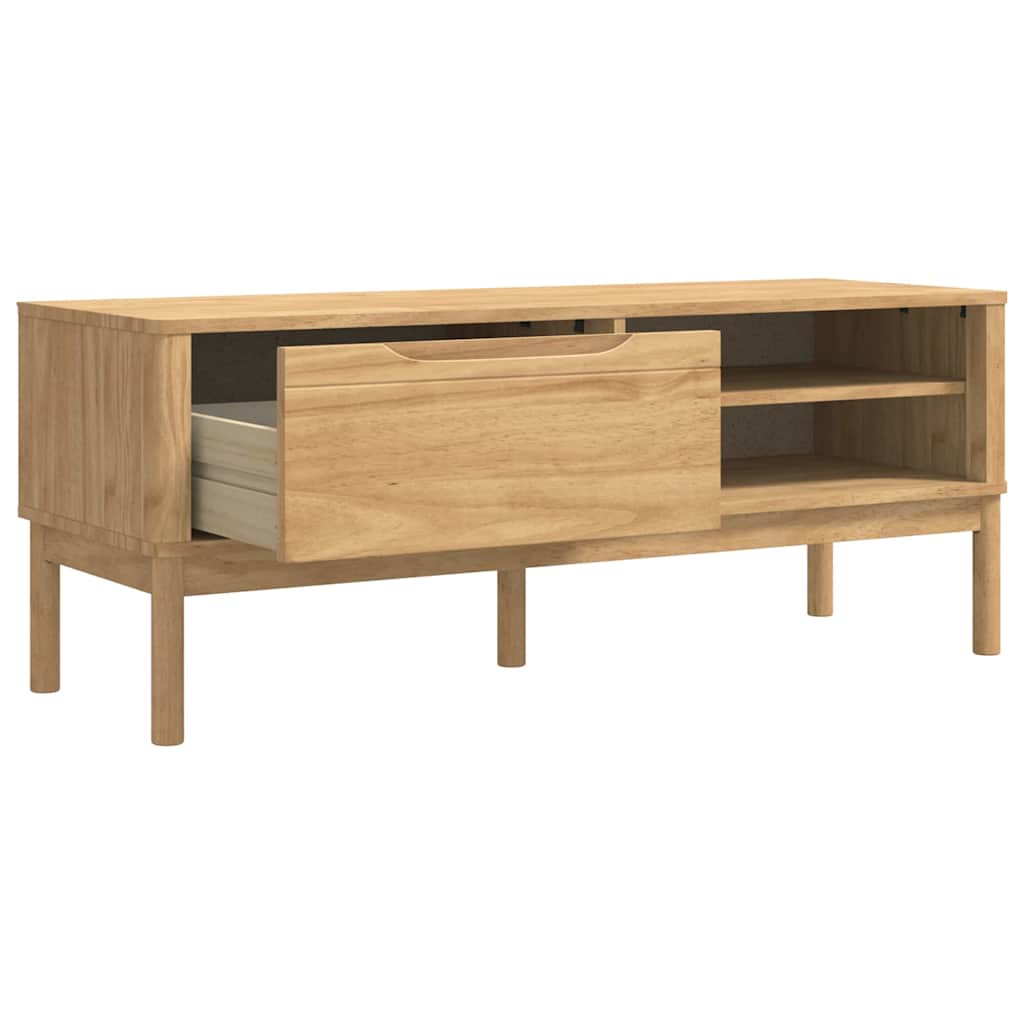 Hallway Bench FLORO Wax Brown 115 x 40 x 45 cm Solid Pine Wood