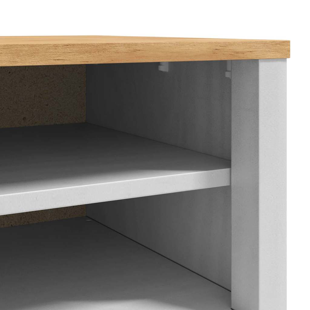 Hallway Bench FLORO White 115 x 40 x 45 cm Solid Pine Wood