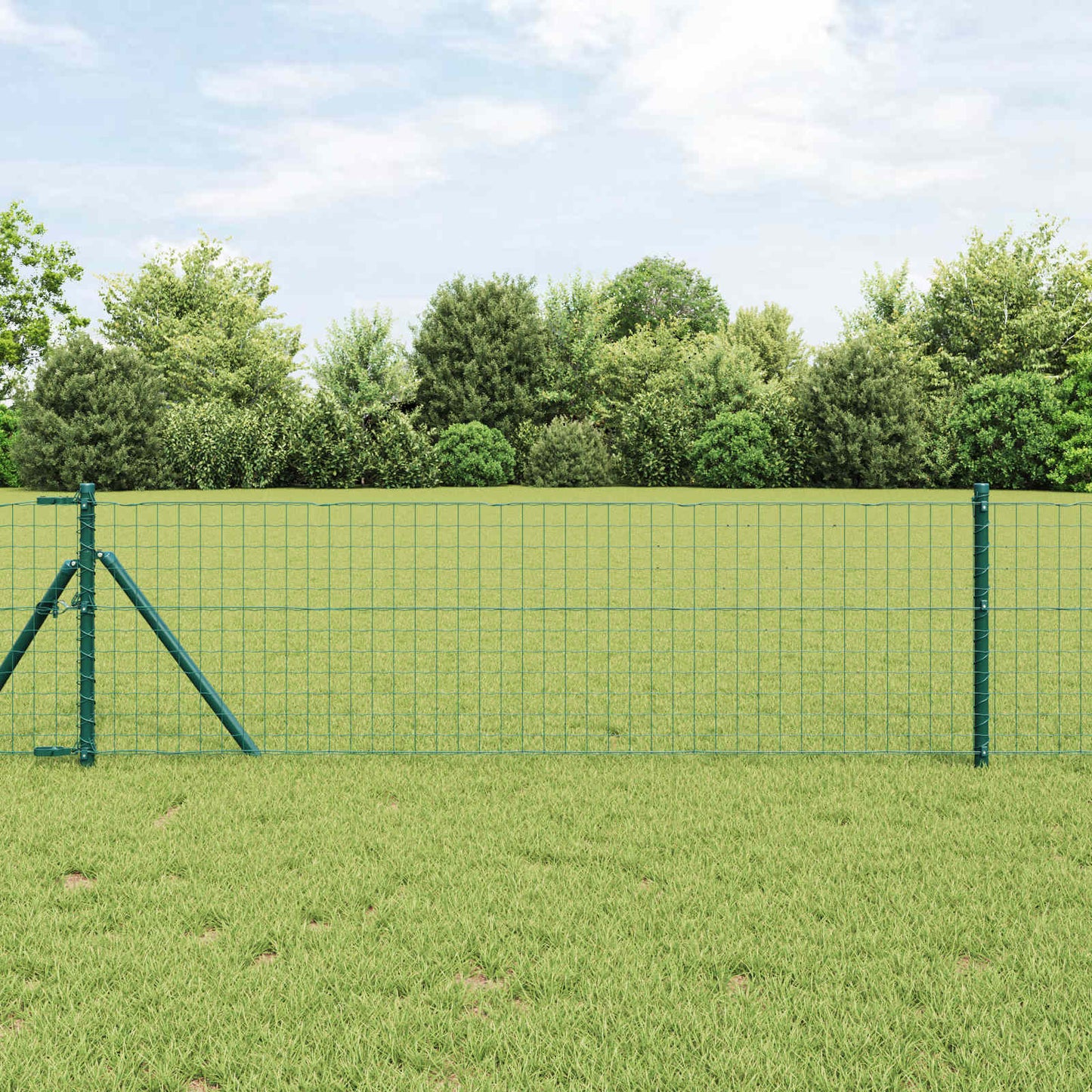 Fence Post 12 pcs Green 80 cm Powder-coated steel