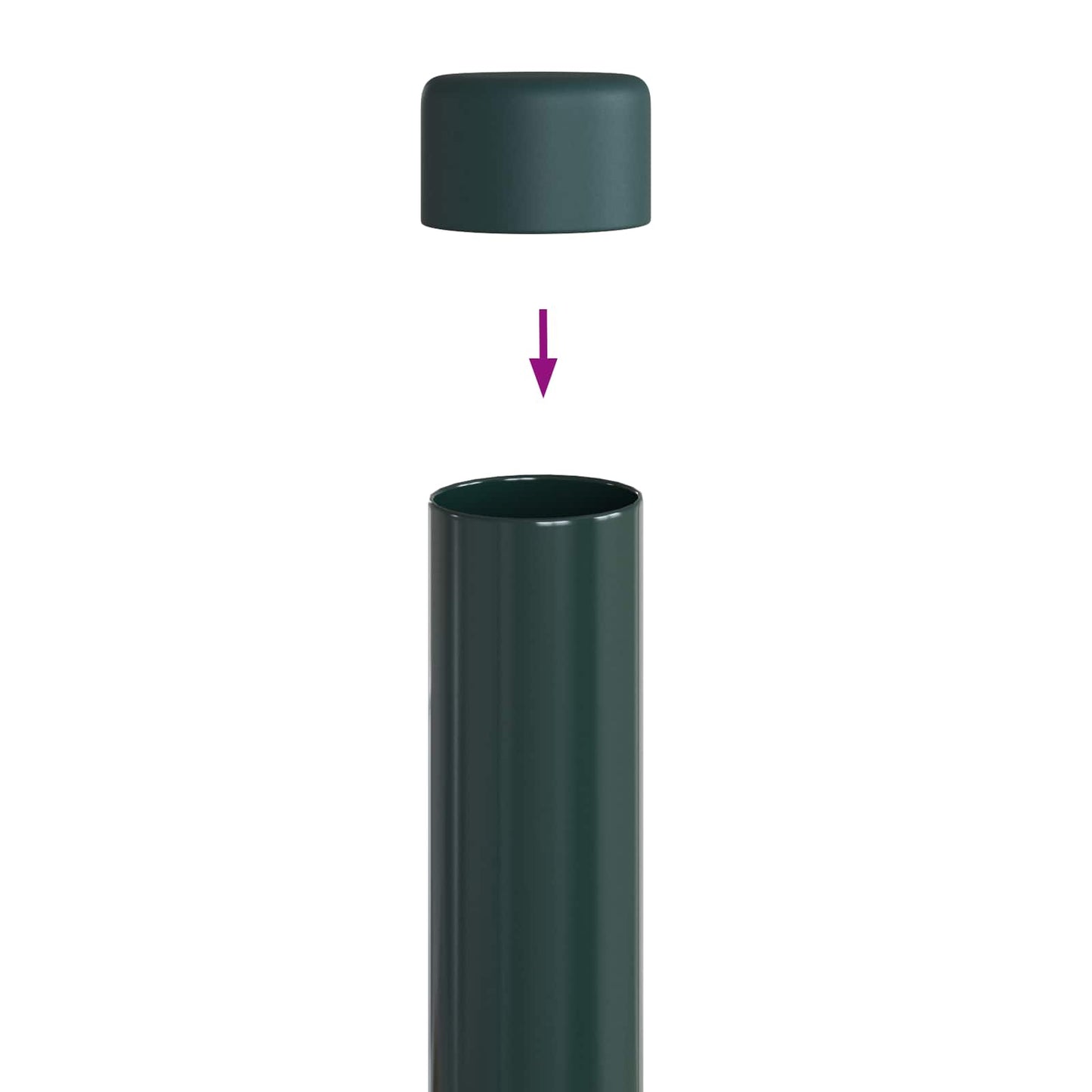 Fence Post 12 pcs Green 80 cm Powder-coated steel