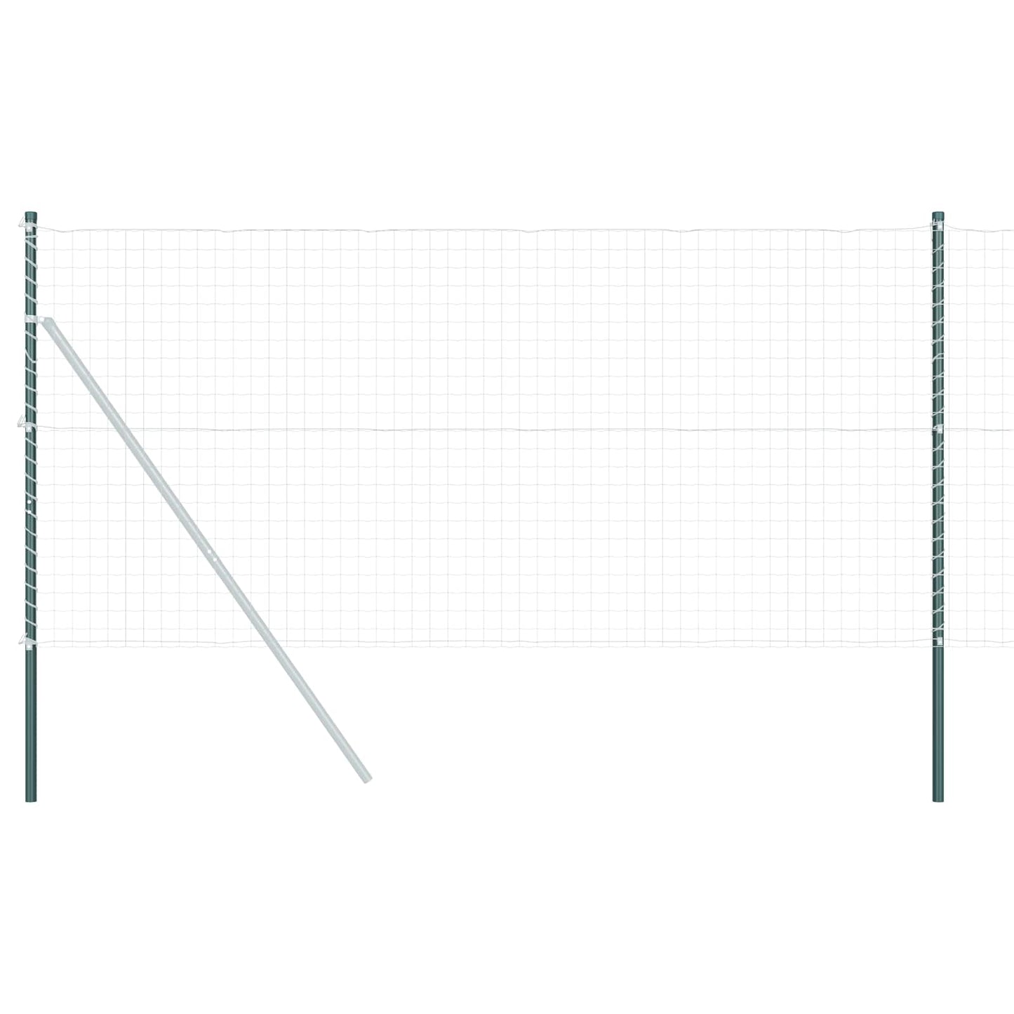 Fence Post 2 pcs Green Powder-coated steel