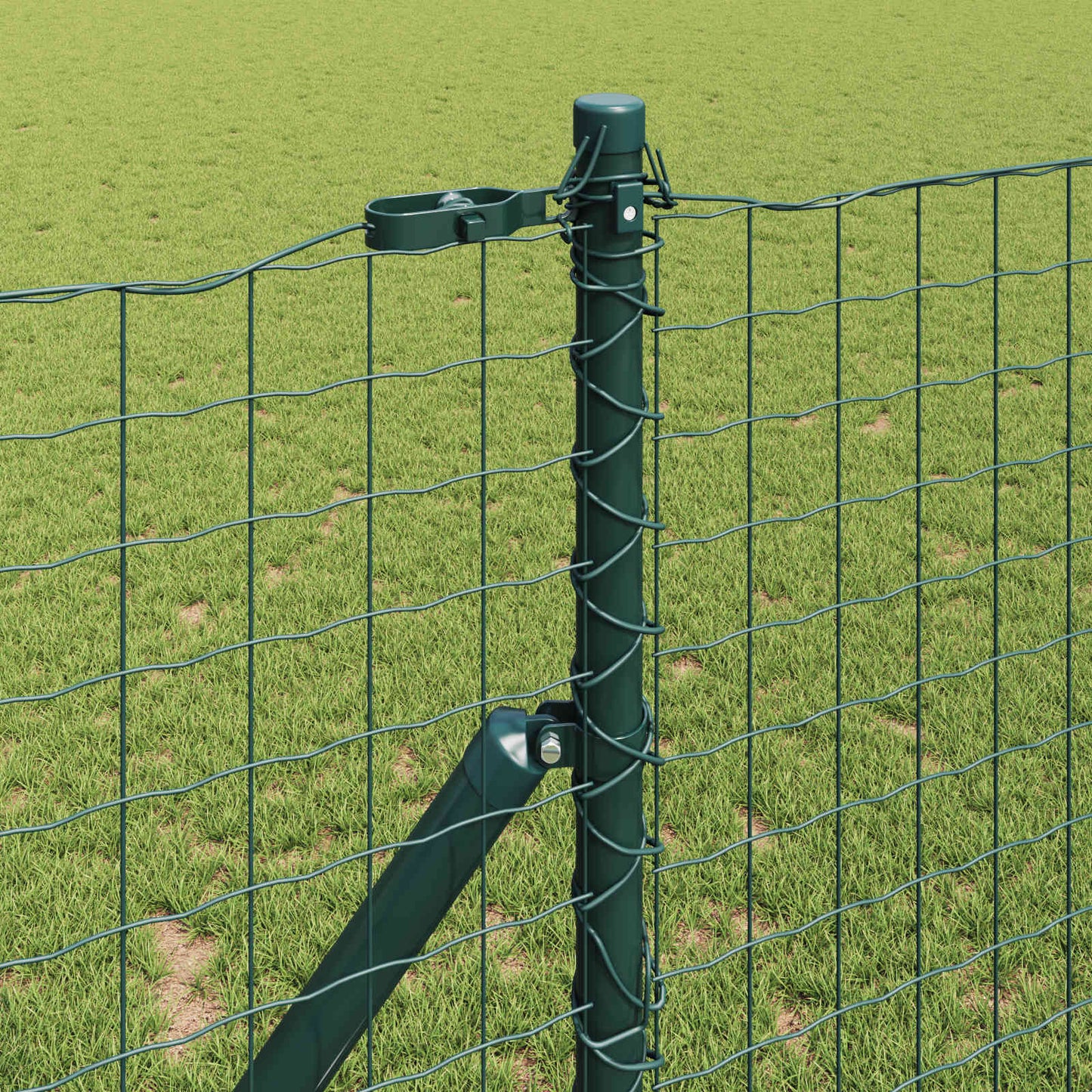 Fence Post 2 pcs Green Powder-coated steel