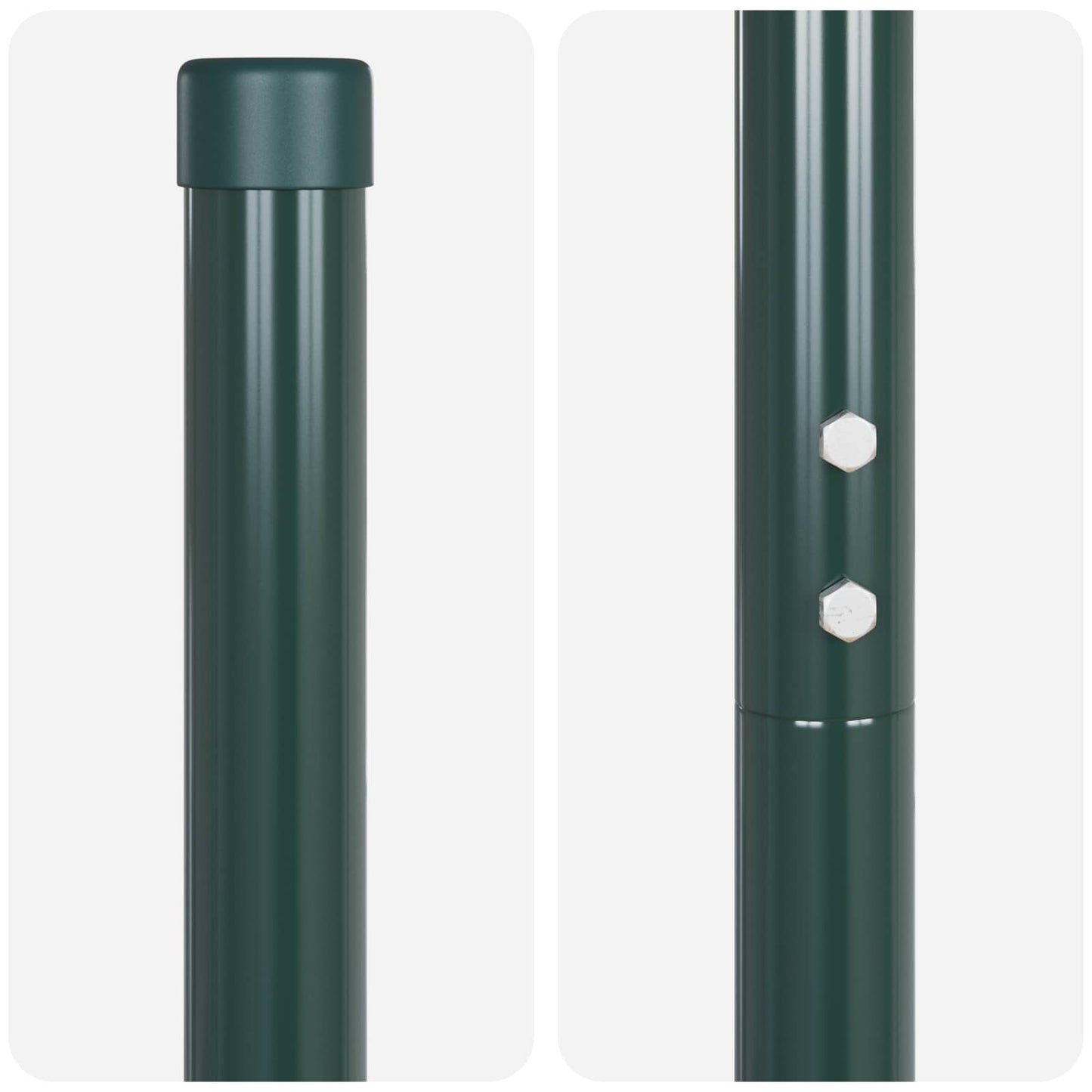 Fence Post 2 pcs Green Powder-coated steel