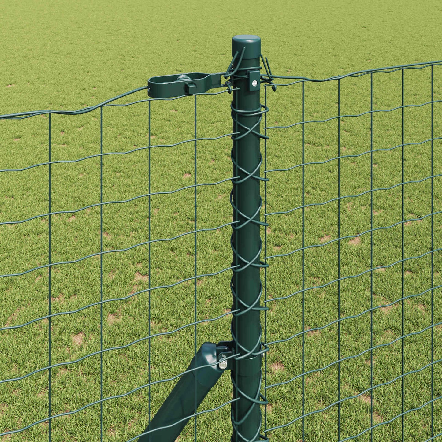 Fence Post 2 pcs Green Powder-coated steel