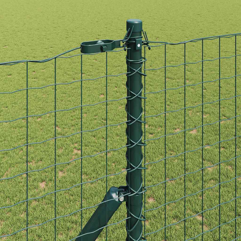 Fence Post 12 pcs Green Powder-coated steel