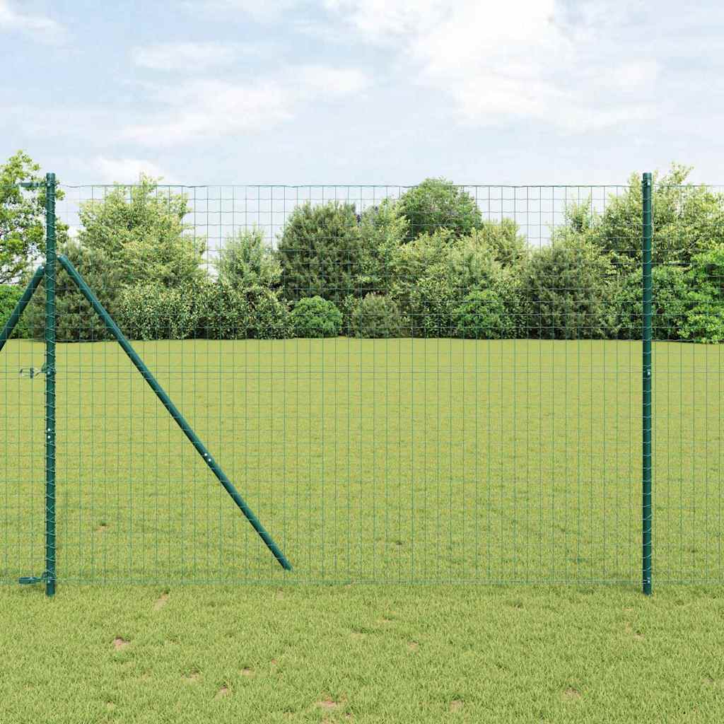 Fence Post 12 pcs Green Powder-coated steel