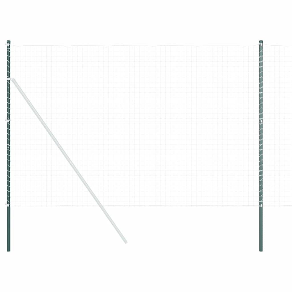 Fence Post 12 pcs Green Powder-coated steel