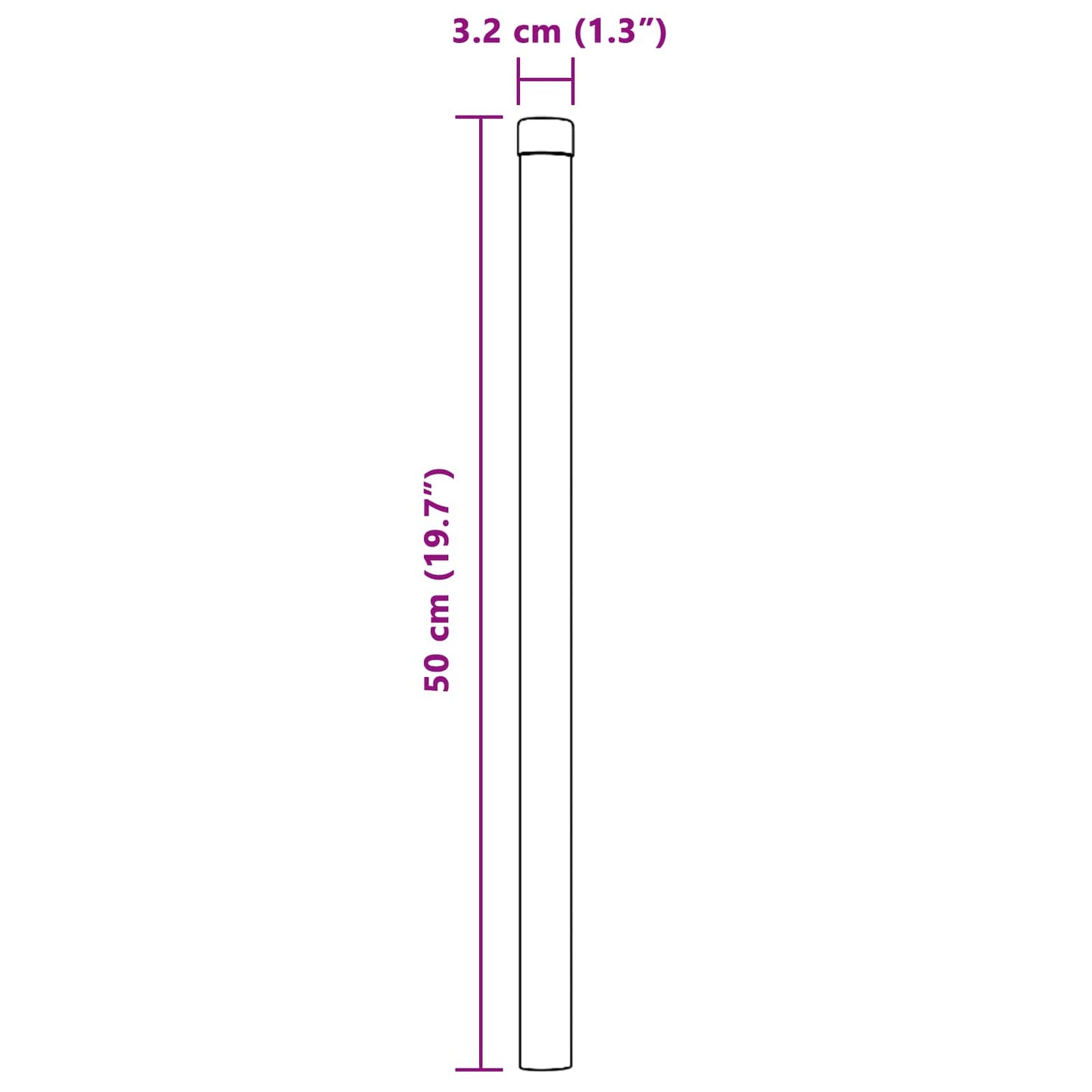 Fence Post 12 pcs Grey 50 cm Powder-coated steel