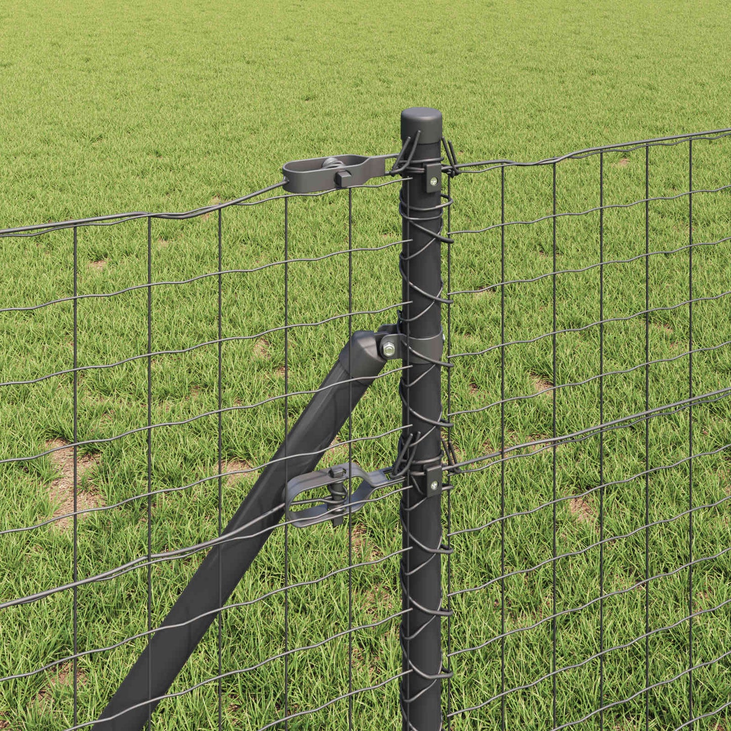 Fence Post 12 pcs Grey 60 cm Powder-coated steel