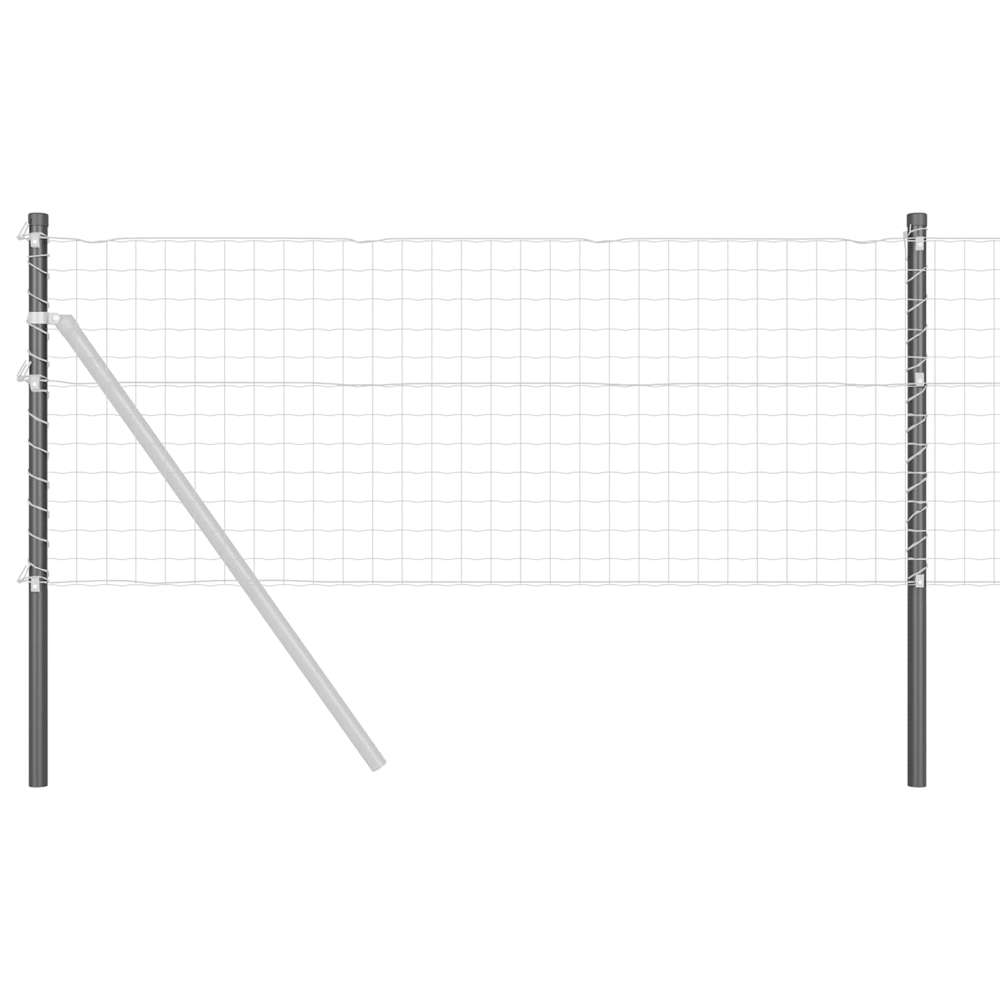 Fence Post 12 pcs Grey 60 cm Powder-coated steel