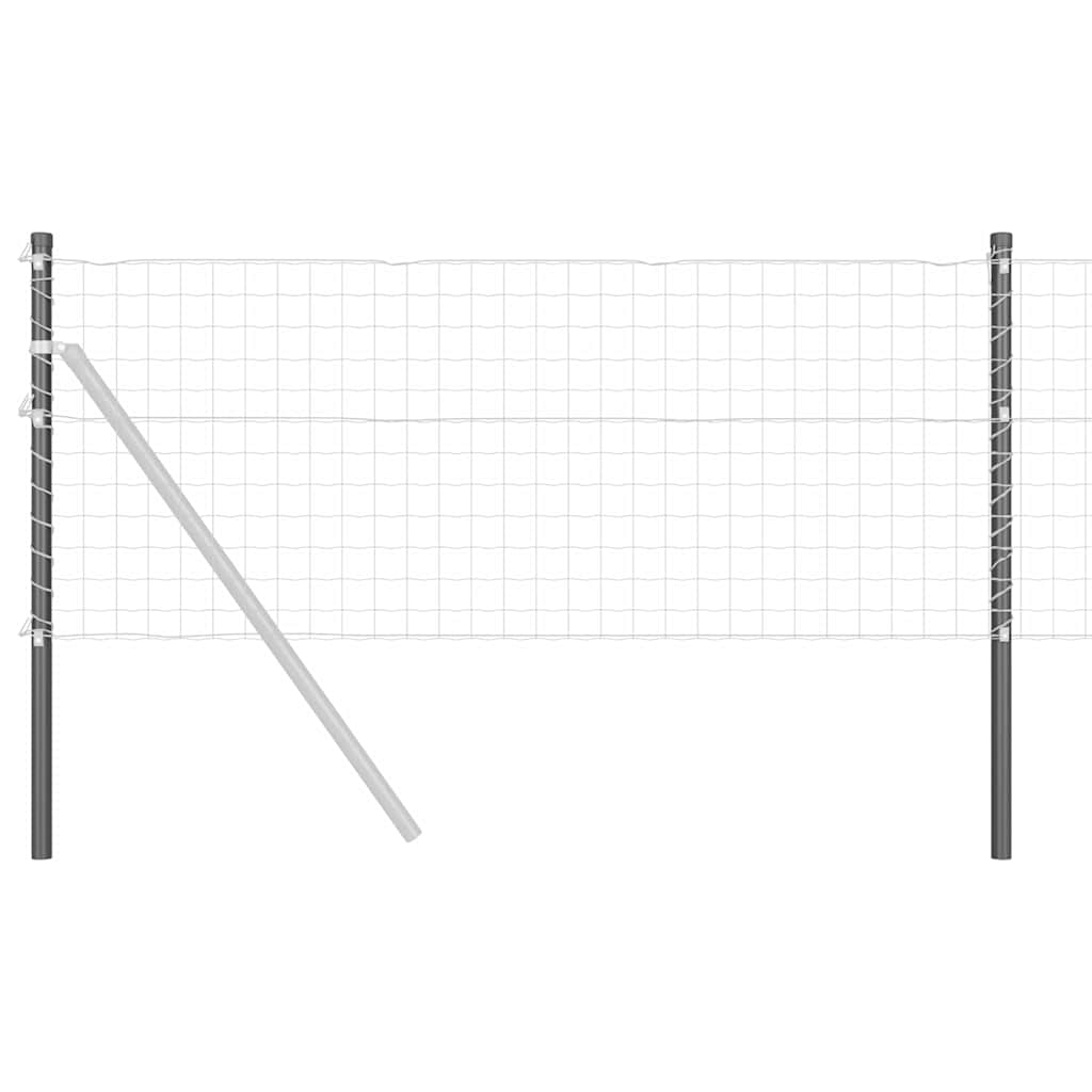Fence Post 2 pcs Grey 110 cm Powder-coated steel