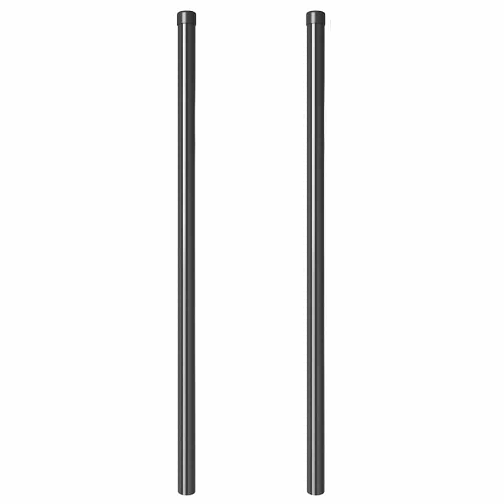 Fence Post 2 pcs Grey 110 cm Powder-coated steel