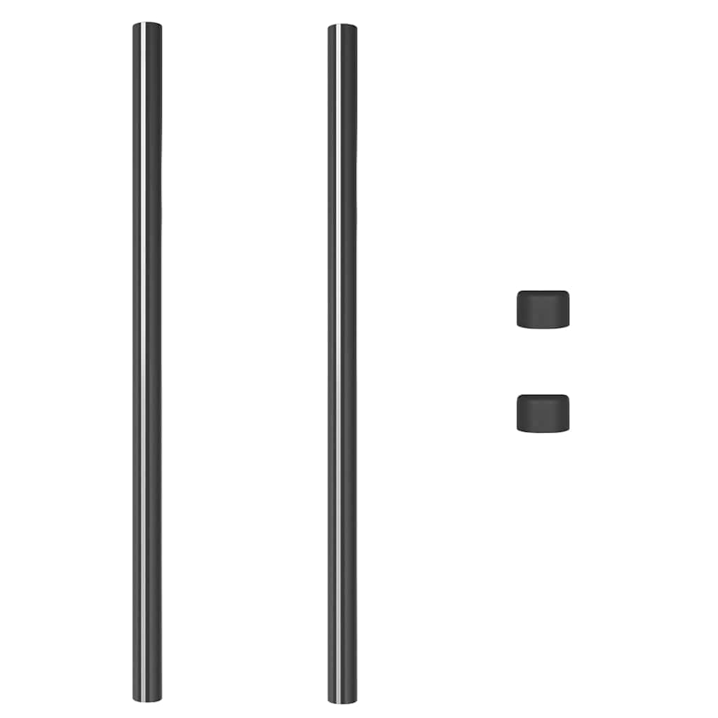 Fence Post 2 pcs Grey 110 cm Powder-coated steel