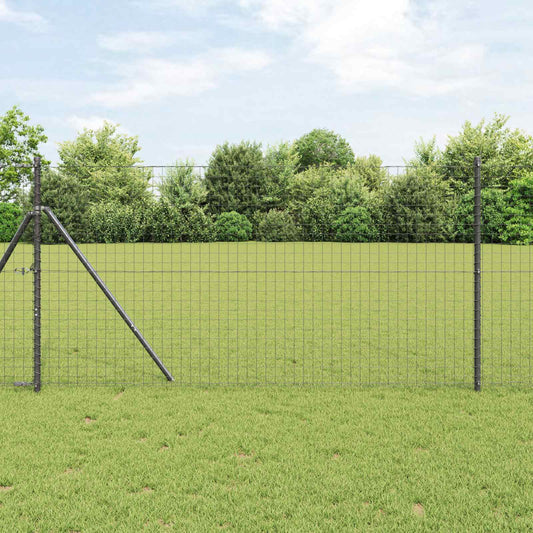 Fence Post 12 pcs Grey Powder-coated steel