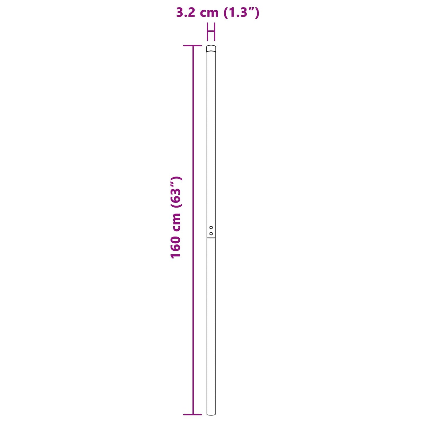 Fence Post 2 pcs Grey Powder-coated steel
