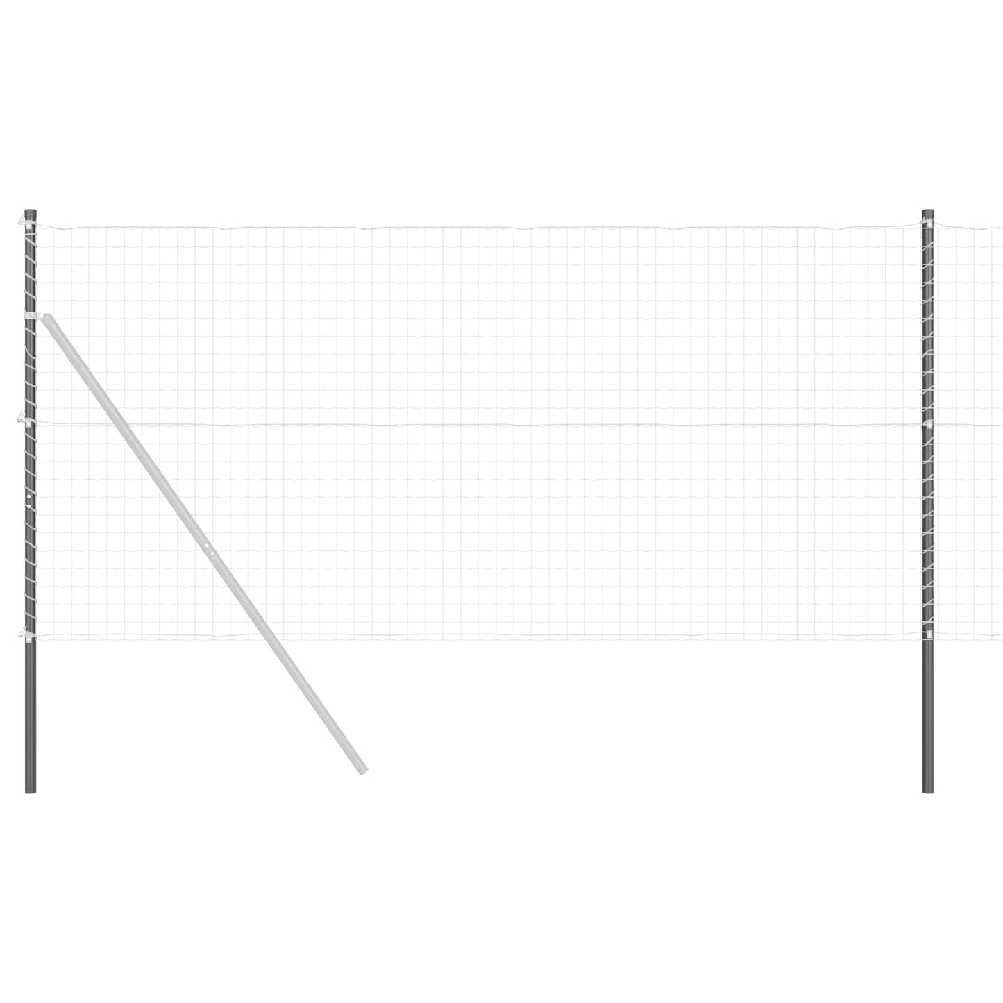 Fence Post 2 pcs Grey Powder-coated steel