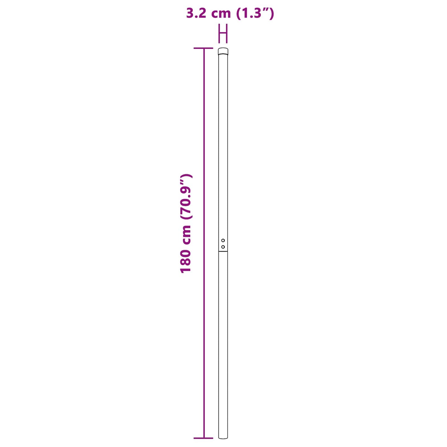 Fence Post 2 pcs Grey Powder-coated steel