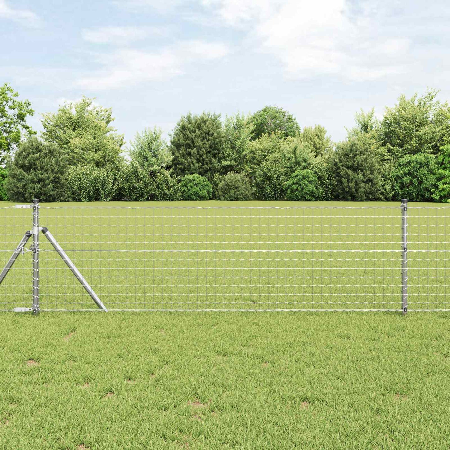Fence Post 12 pcs Silver 100 cm Powder-coated steel