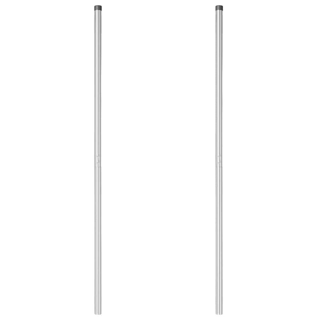 Fence Post 2 pcs Silver Powder-coated steel
