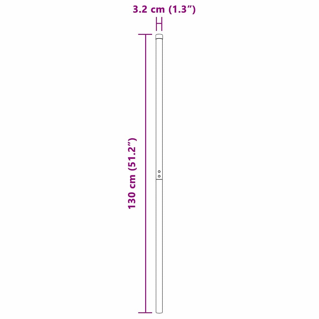 Fence Post 2 pcs Silver Powder-coated steel