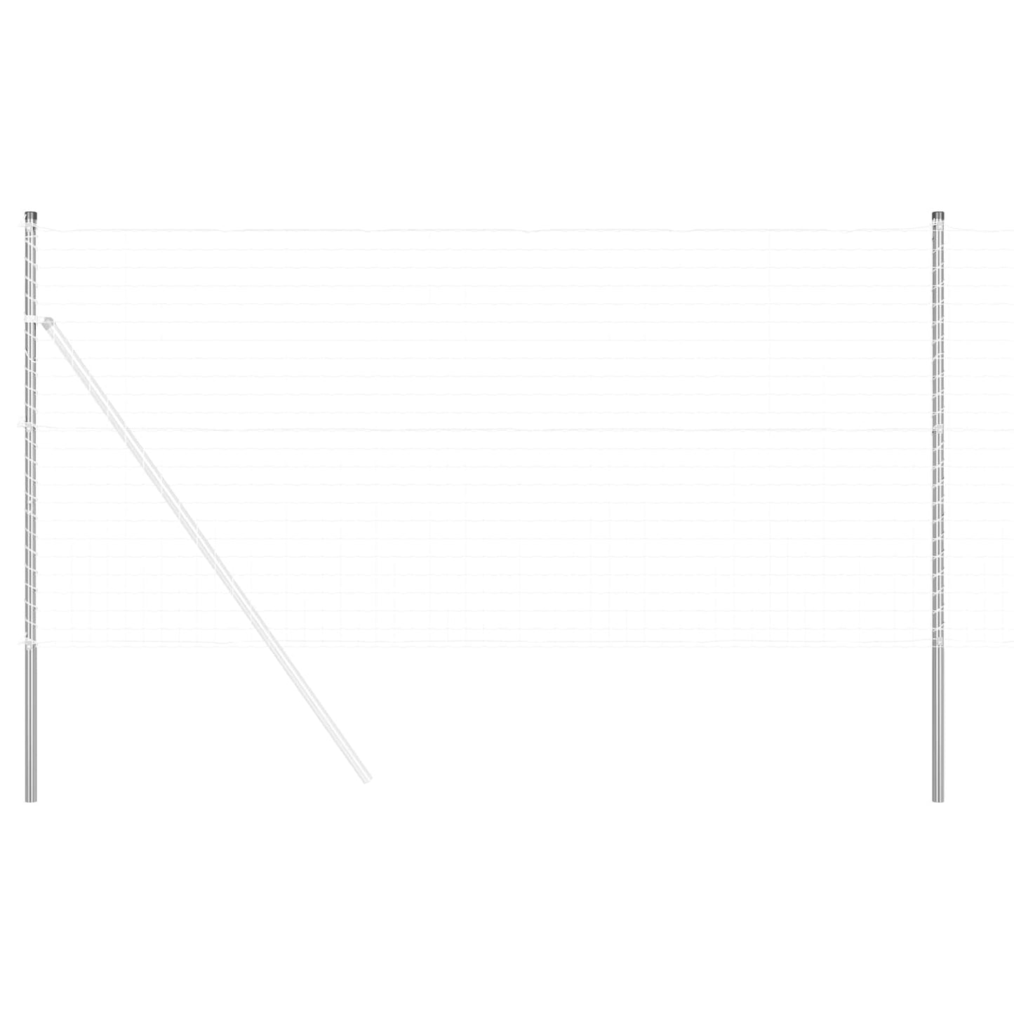 Fence Post 12 pcs Silver Powder-coated steel