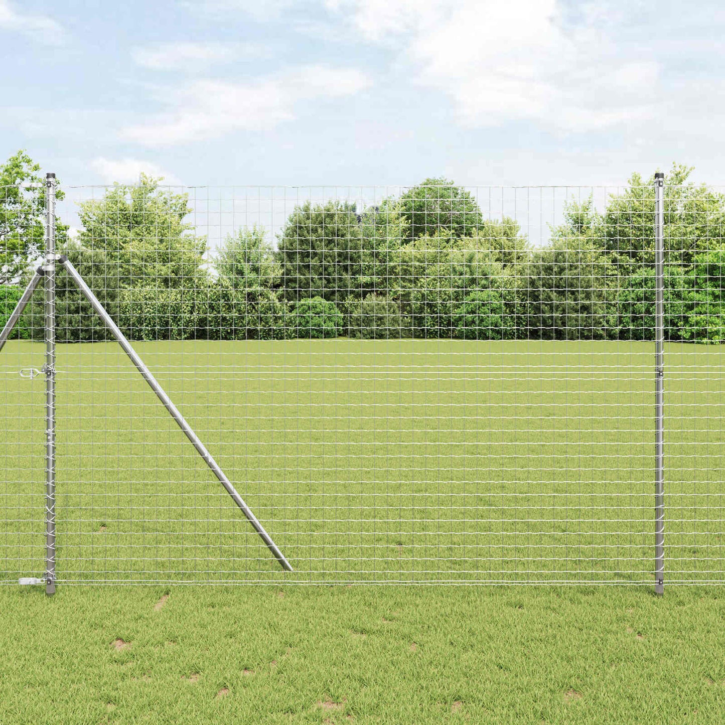 Fence Post 2 pcs Silver Powder-coated steel
