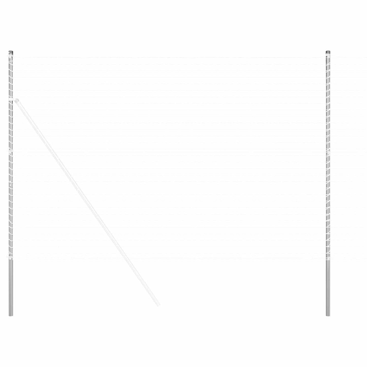 Fence Post 2 pcs Silver Powder-coated steel