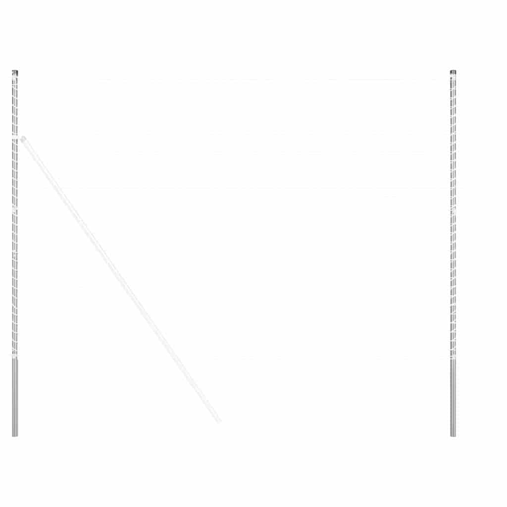 Fence Post 2 pcs Silver Powder-coated steel