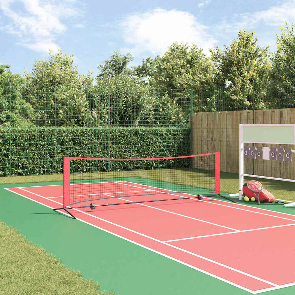 Tennis Net Folding Black and Red 301 x 90.5 x 87 cm Polyester