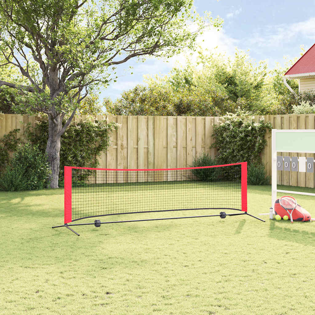 Tennis Net Folding Black and Red 301 x 90.5 x 87 cm Polyester