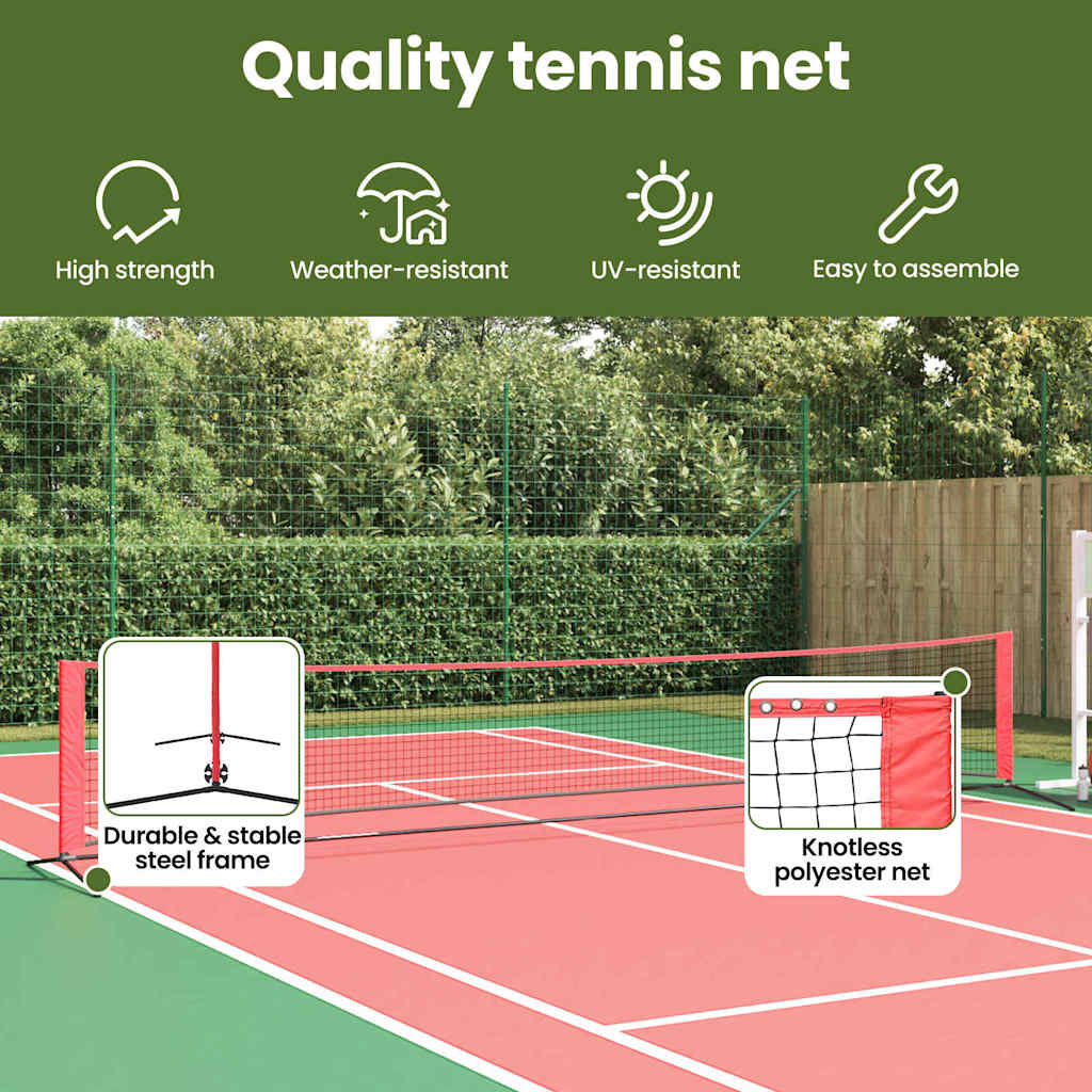 Tennis Net Folding Black and Red 494.5 x 90 x 87 cm Polyester