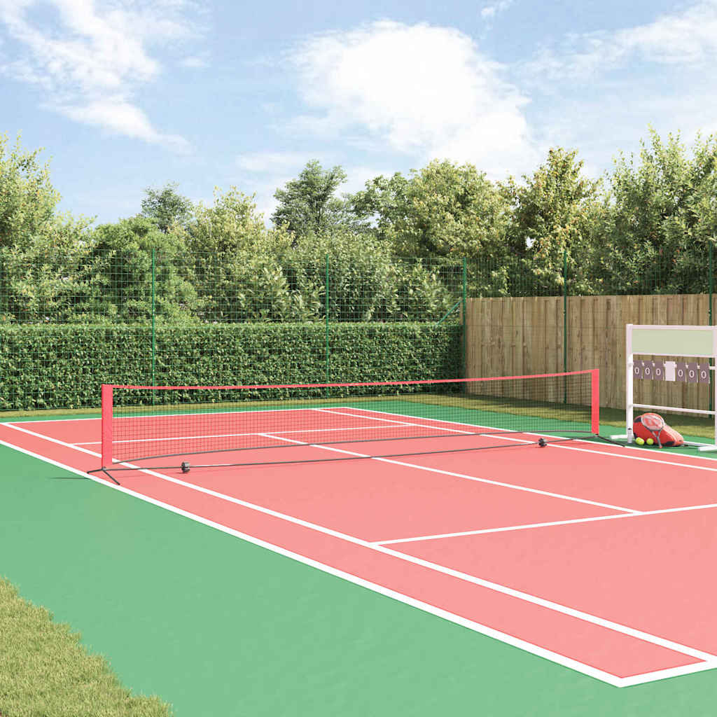 Tennis Net Folding Black and Red 595 x 90.5 x 87 cm Polyester