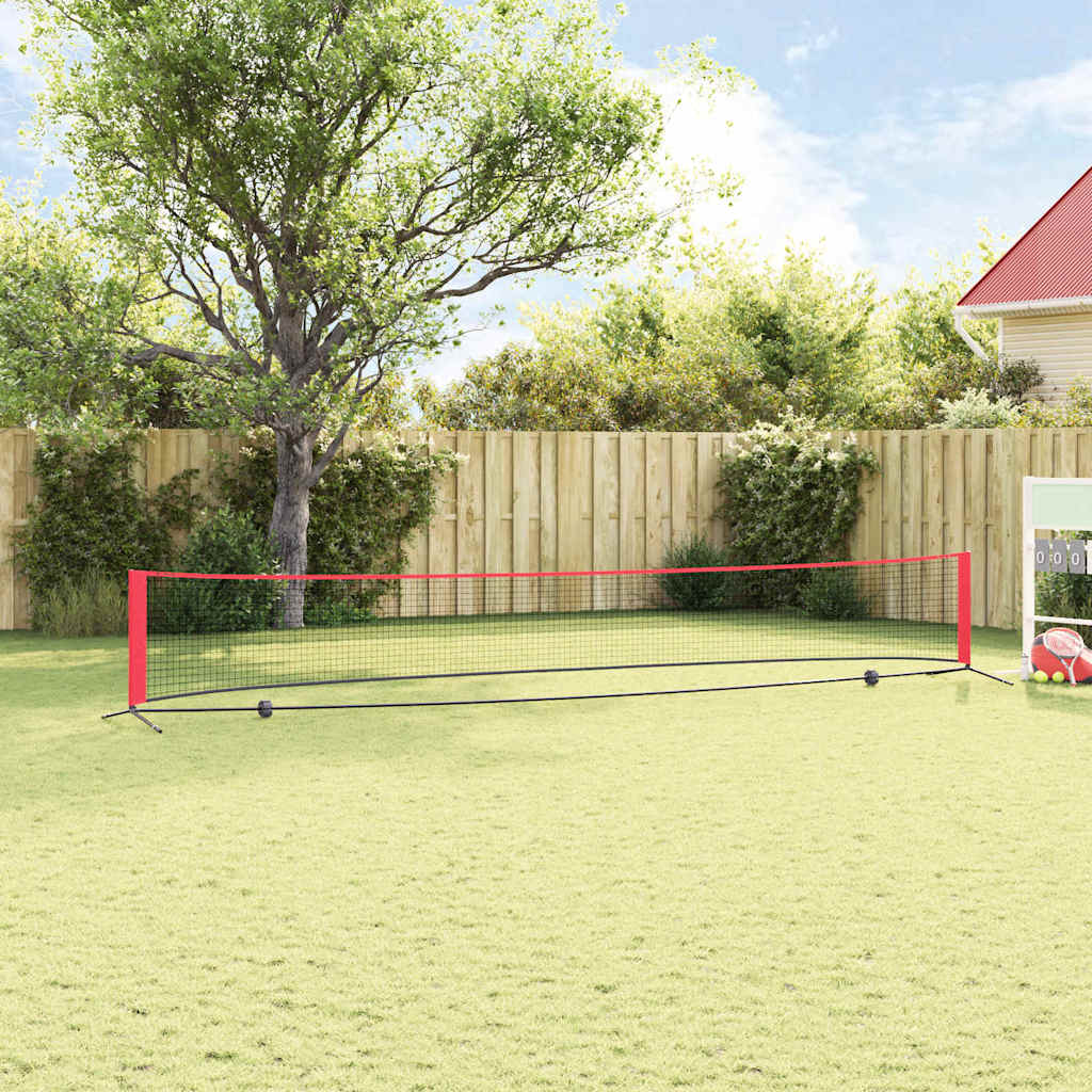Tennis Net Folding Black and Red 595 x 90.5 x 87 cm Polyester