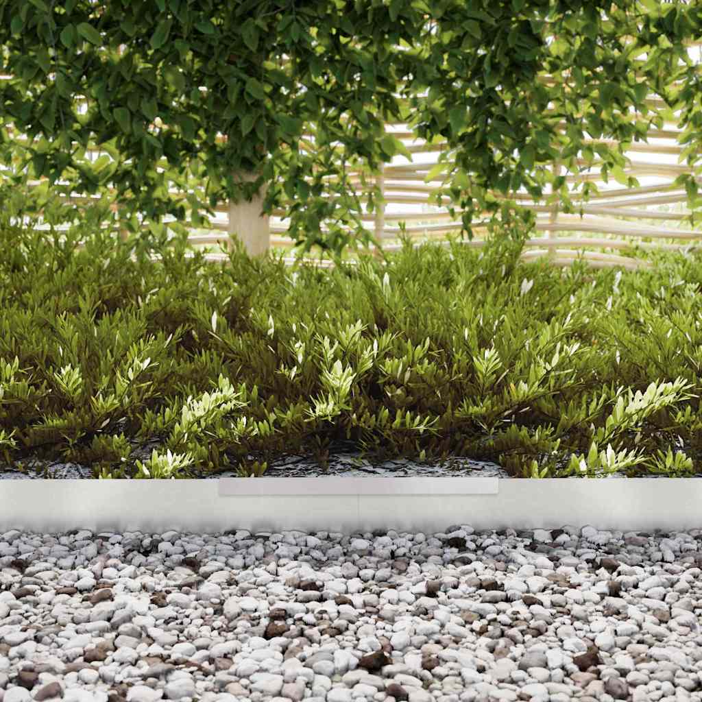 Lawn Edging 450 x 0.05 x 10 cm Stainless Steel Silver