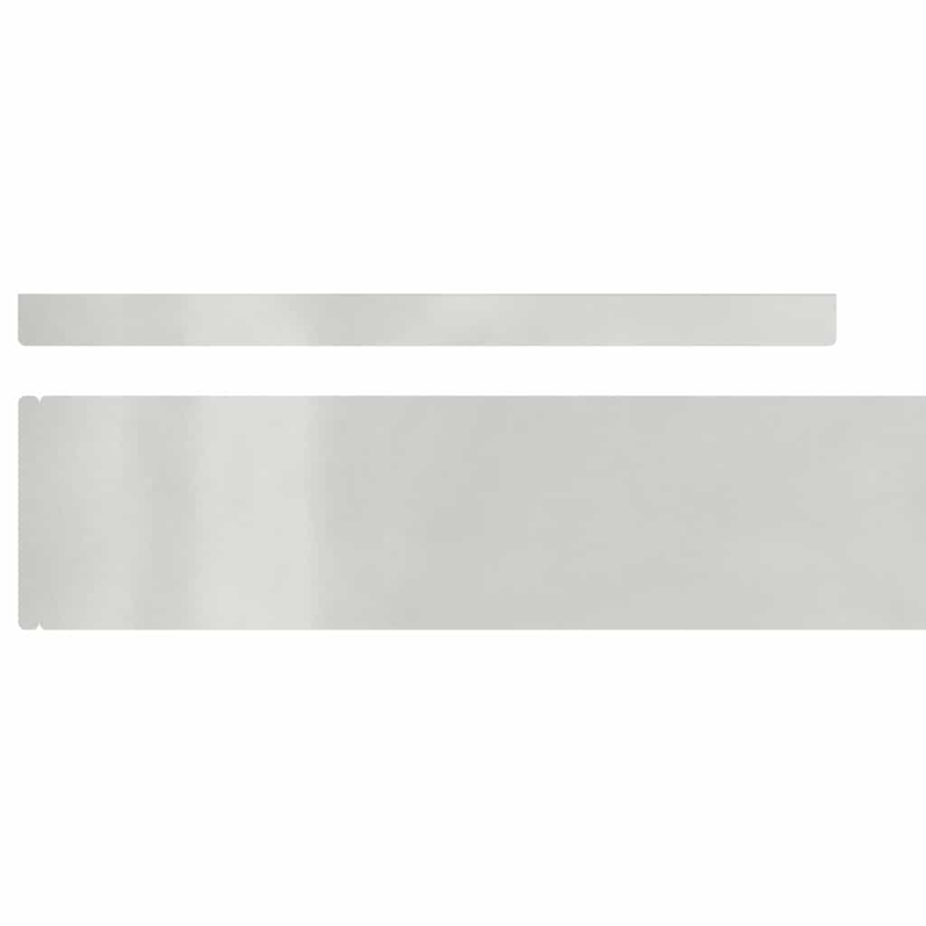 Lawn Edging 4 pcs 450 x 0.05 x 10 cm Stainless Steel Silver