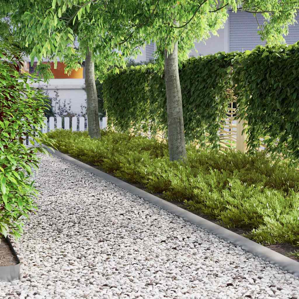 vidaXL Garden Lawn Edging Silver 450 x 10 cm Galvanised steel