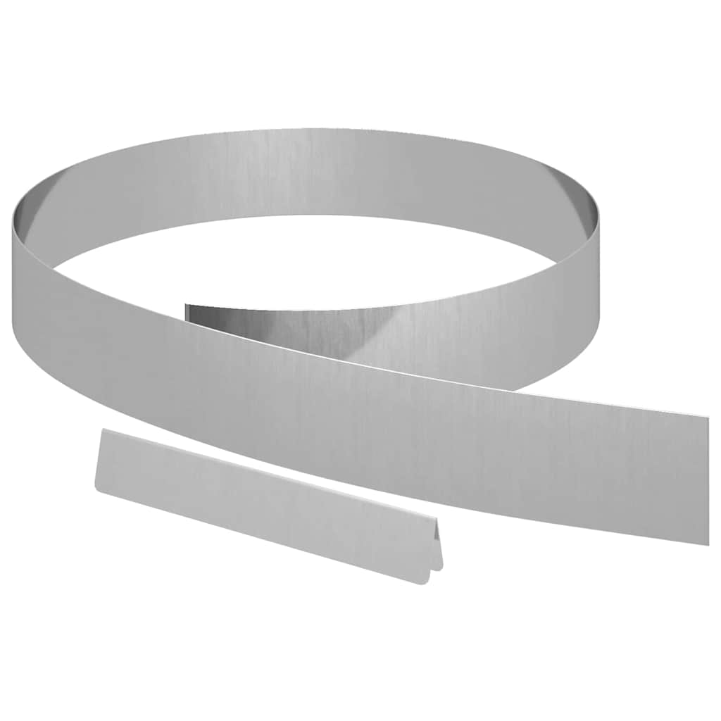 Lawn Edging 450 x 10 cm Galvanised Steel Silver
