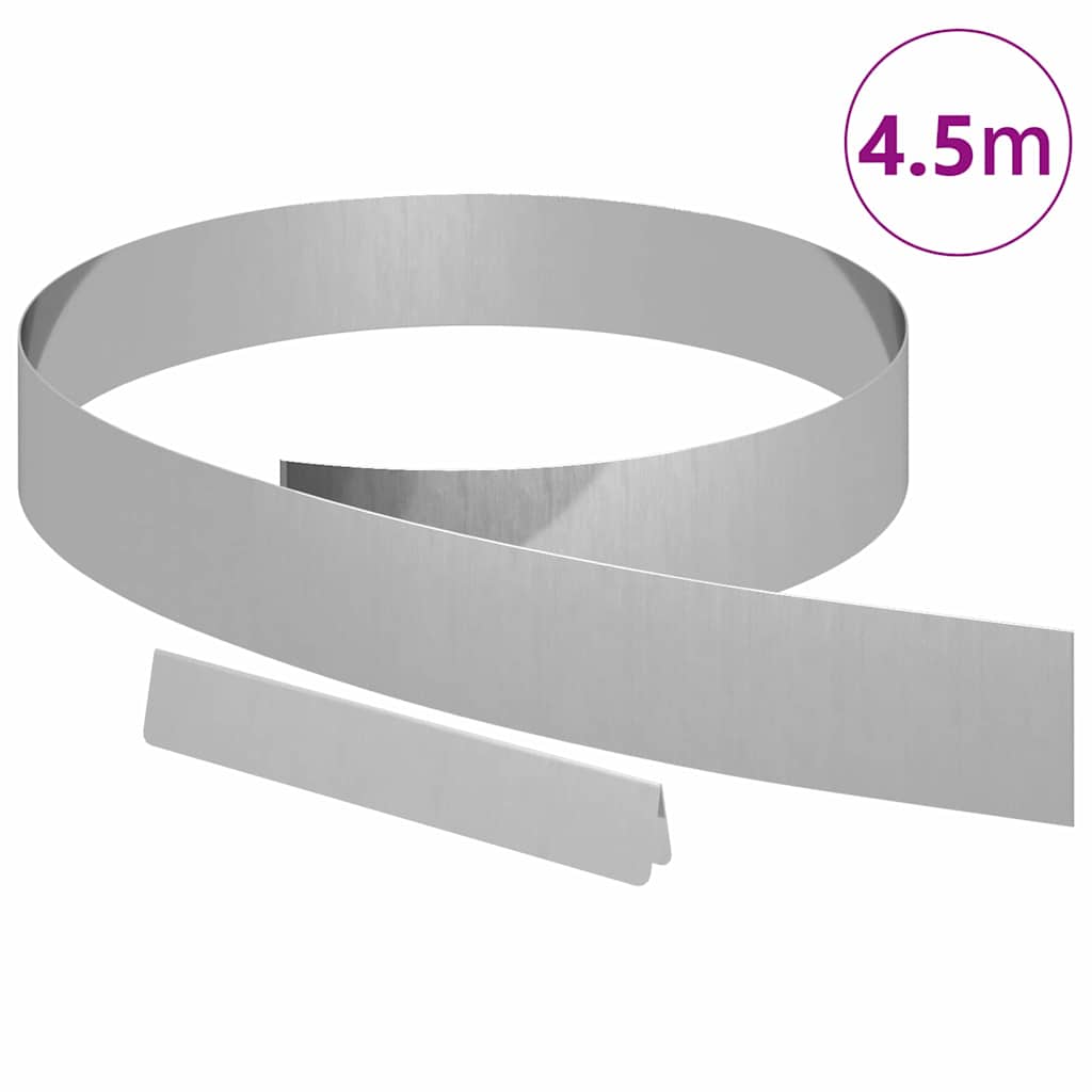vidaXL Garden Lawn Edging Silver 450 x 10 cm Galvanised steel