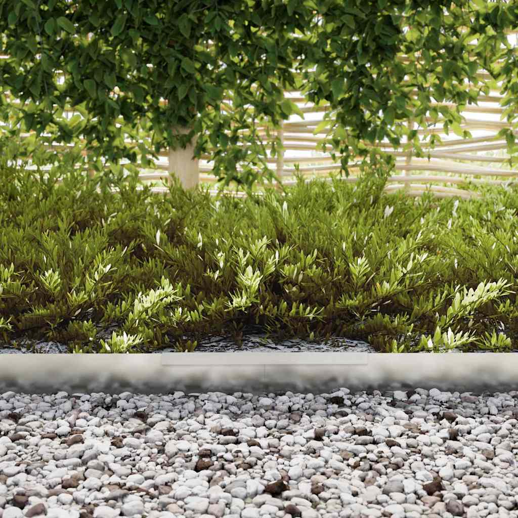Lawn Edging 4 pcs 450 x 10 cm Galvanised Steel Silver