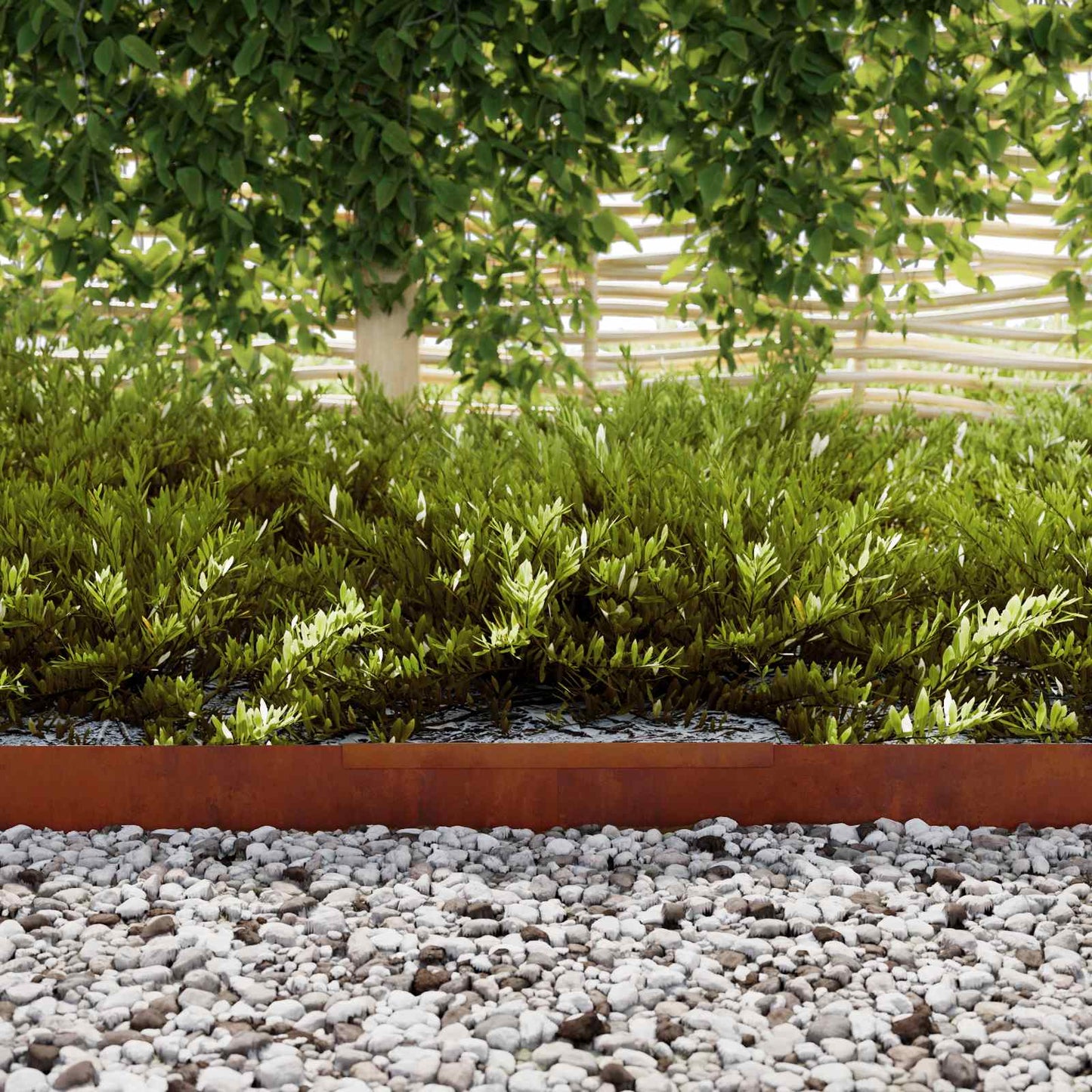 Lawn Edging 450 x 10 cm Weathering Steel Rusty