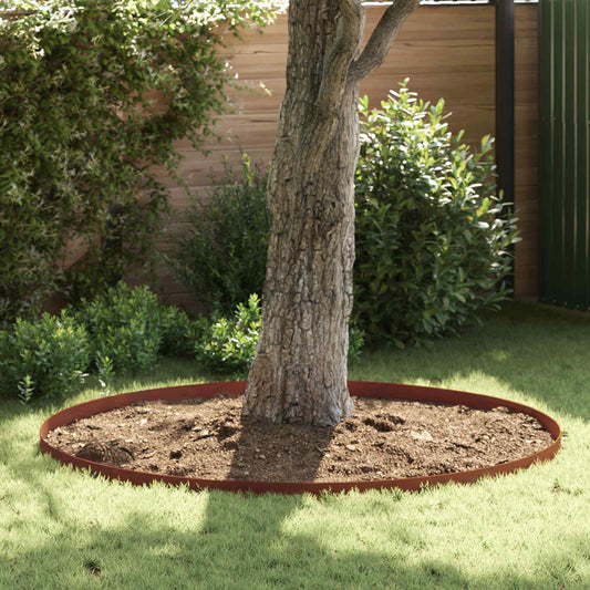 Lawn Edging 4 pcs 450 x 10 cm Weathering Steel Rusty