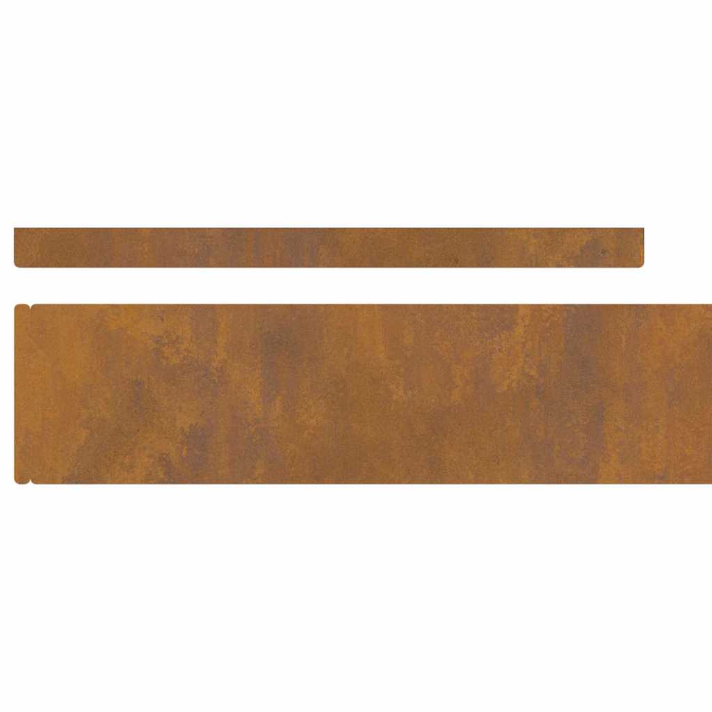 vidaXL Garden Lawn Edging 4 pcs Rusty 450 x 10 cm Weathering steel