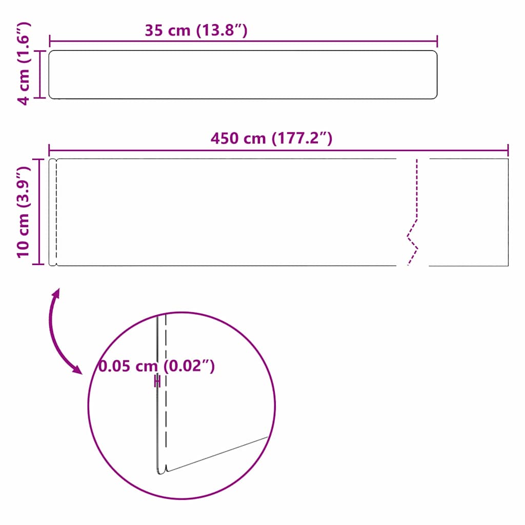vidaXL Garden Lawn Edging 4 pcs Rusty 450 x 10 cm Weathering steel