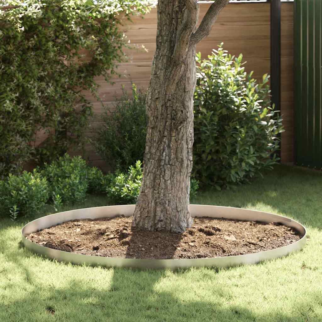 Lawn Edging 4 pcs 450 x 0.05 x 15 cm Stainless Steel Silver