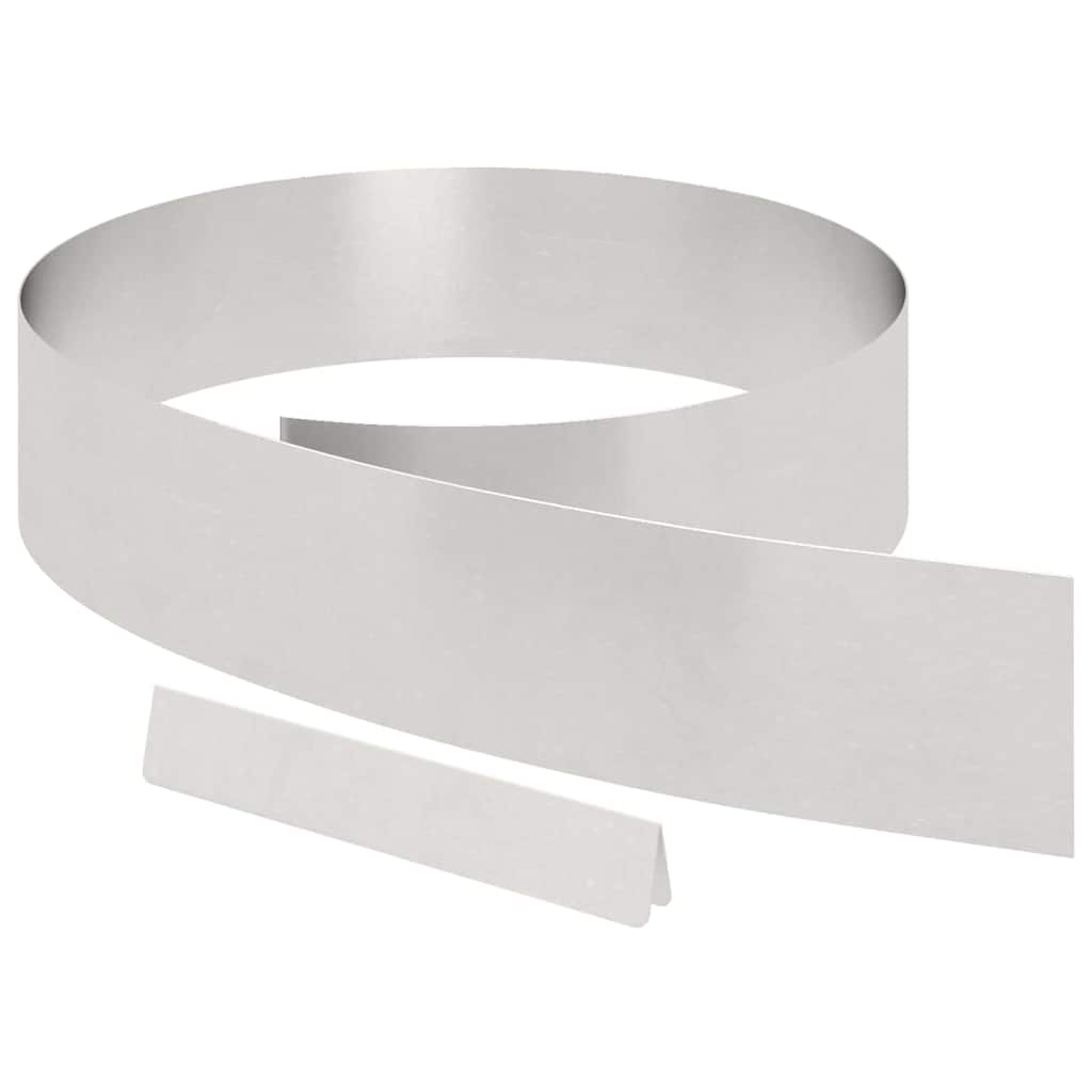 Lawn Edging 4 pcs 450 x 0.05 x 15 cm Stainless Steel Silver