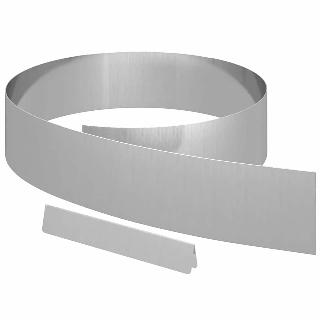 Lawn Edging 450 x 15 cm Galvanised Steel Silver